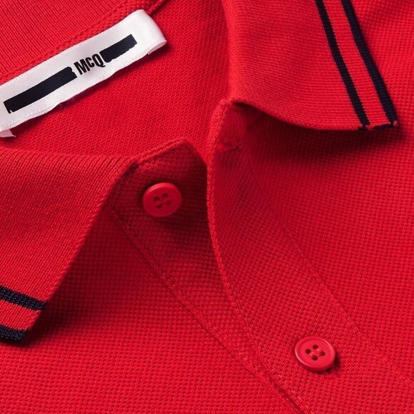 Alexander McQueen - Slim-Fit Contrast-Tipped Cotton-Piqué Polo Shirt XL - Picture 1 of 8